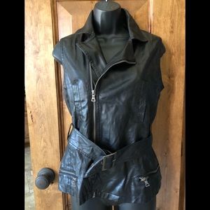 Black leather Peplum